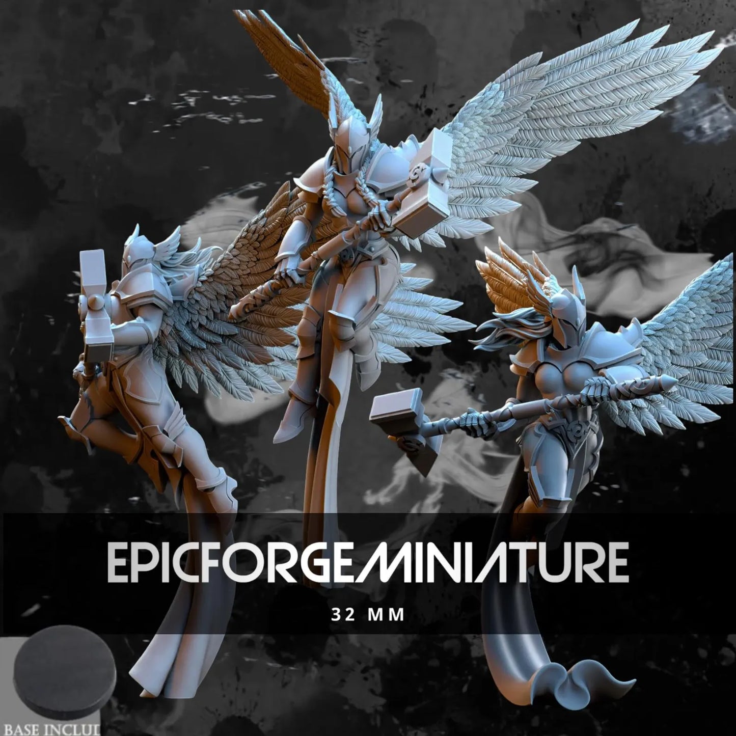 Figurine Stormwolves Valkyries Deux marteaux - 32 mm / Epic Forge Miniatures
