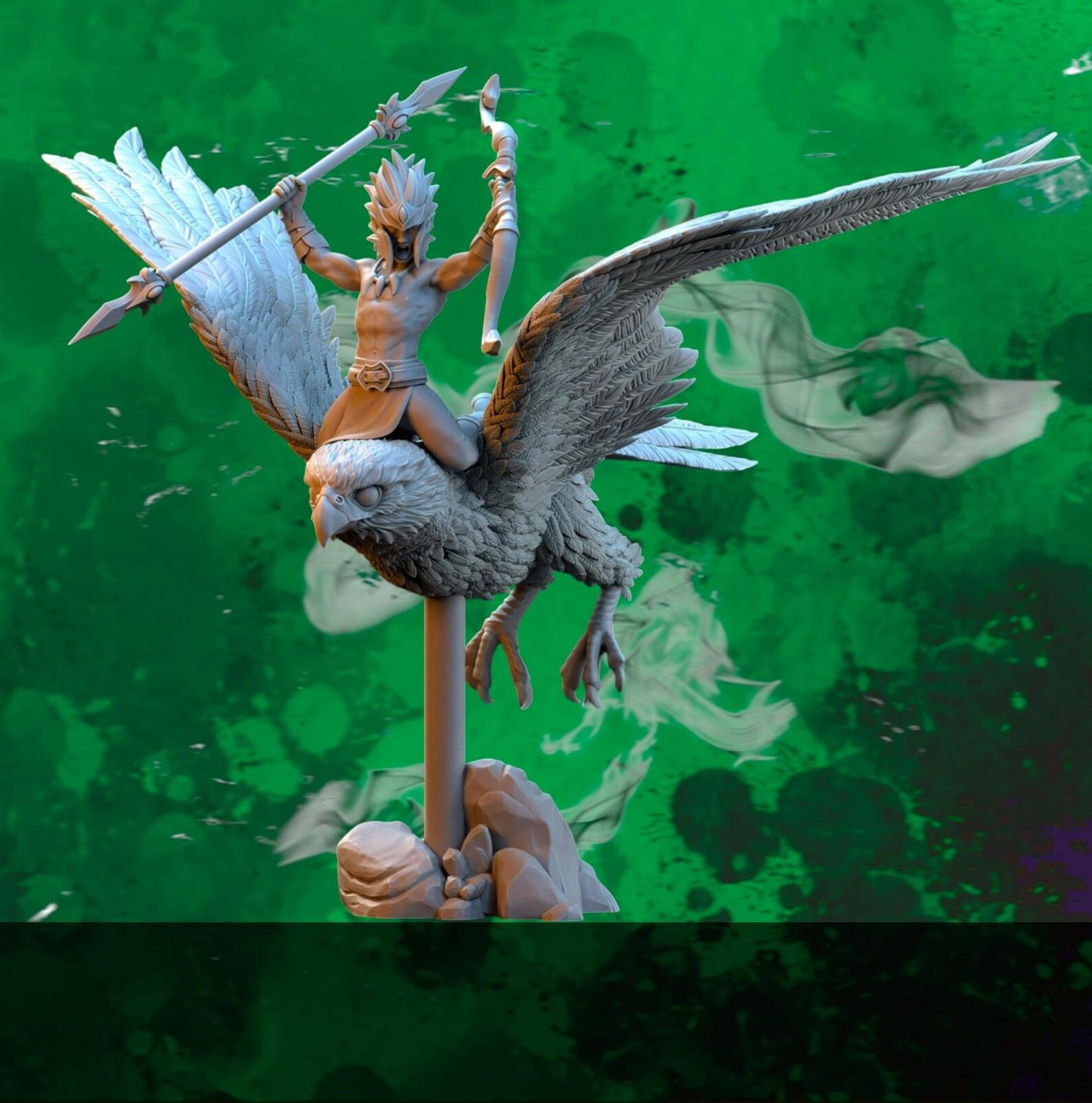 Figurine Elfes sur Faucon - 32 mm