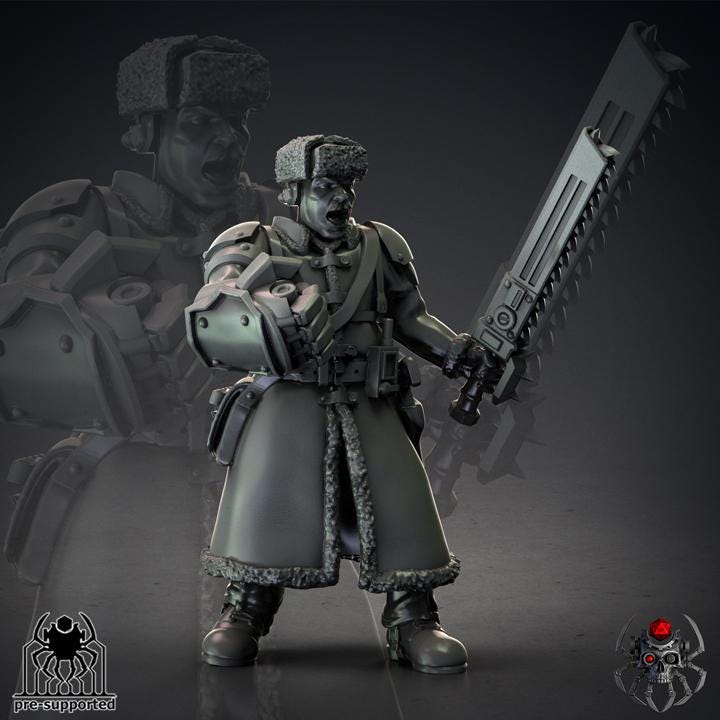Figurine Wargame Infantry Squad "IceWind" Commander - 32 mm / Epic Forge Miniatures - EightLegsMiniatures