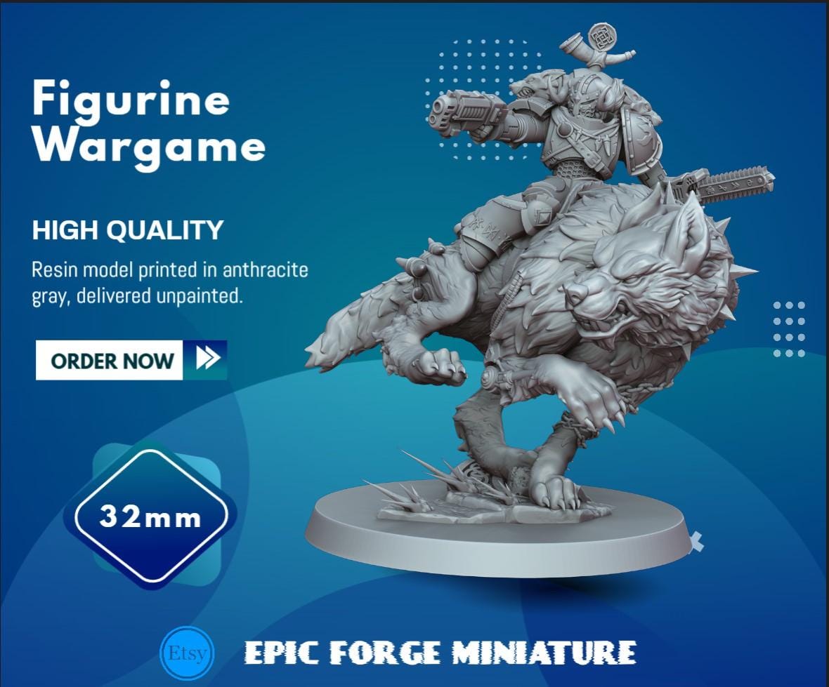 Figurine Storm wolfrider 3 - 32 mm