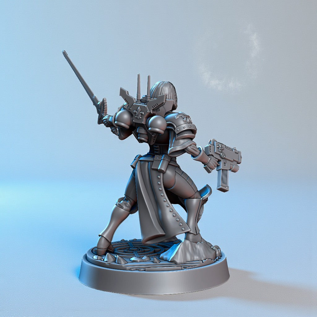 Wargame Battle-Empowered Sister Figur - A - 32 mm / Epic Forge Miniatures
