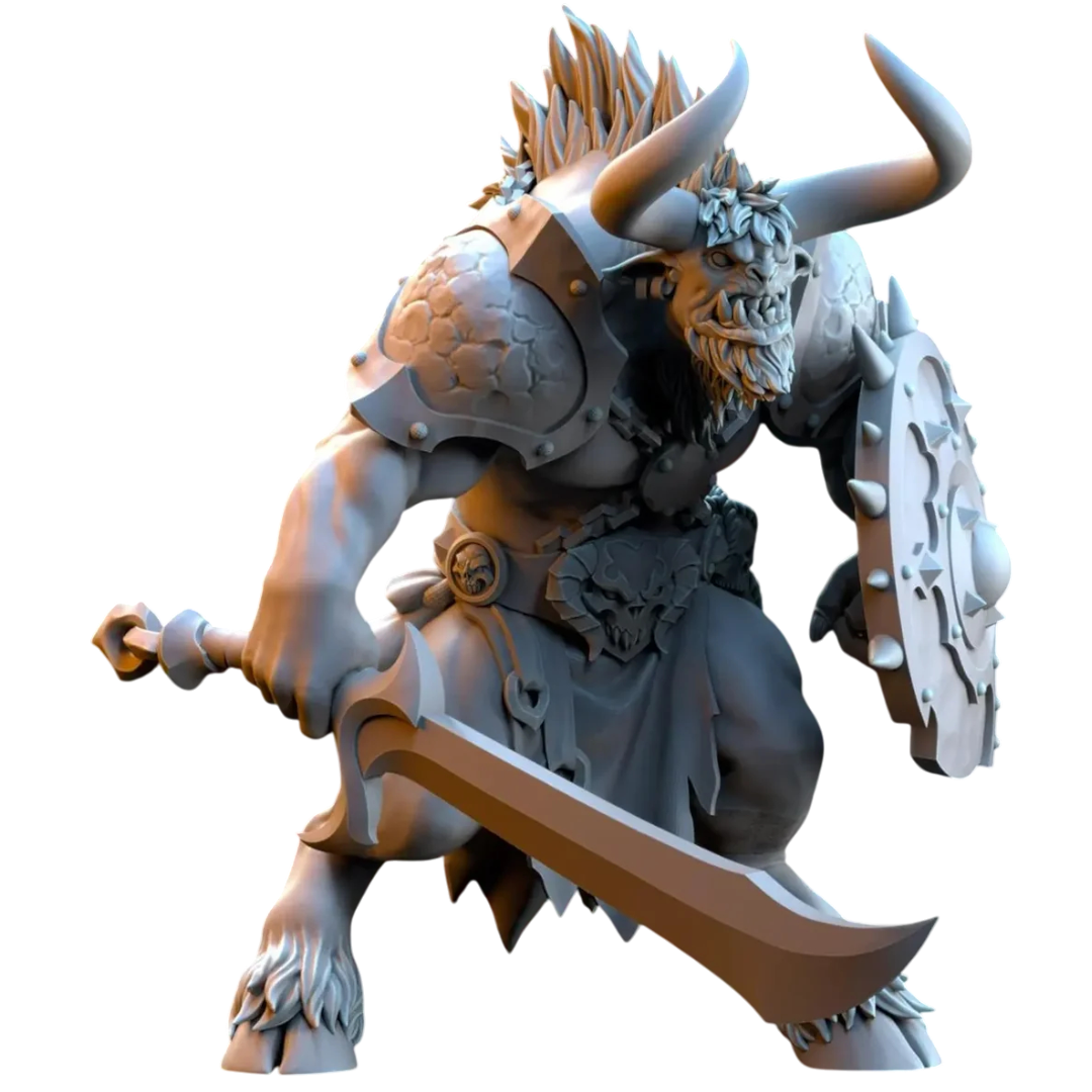 Minotaures avec épée et bouclier - 32 mm