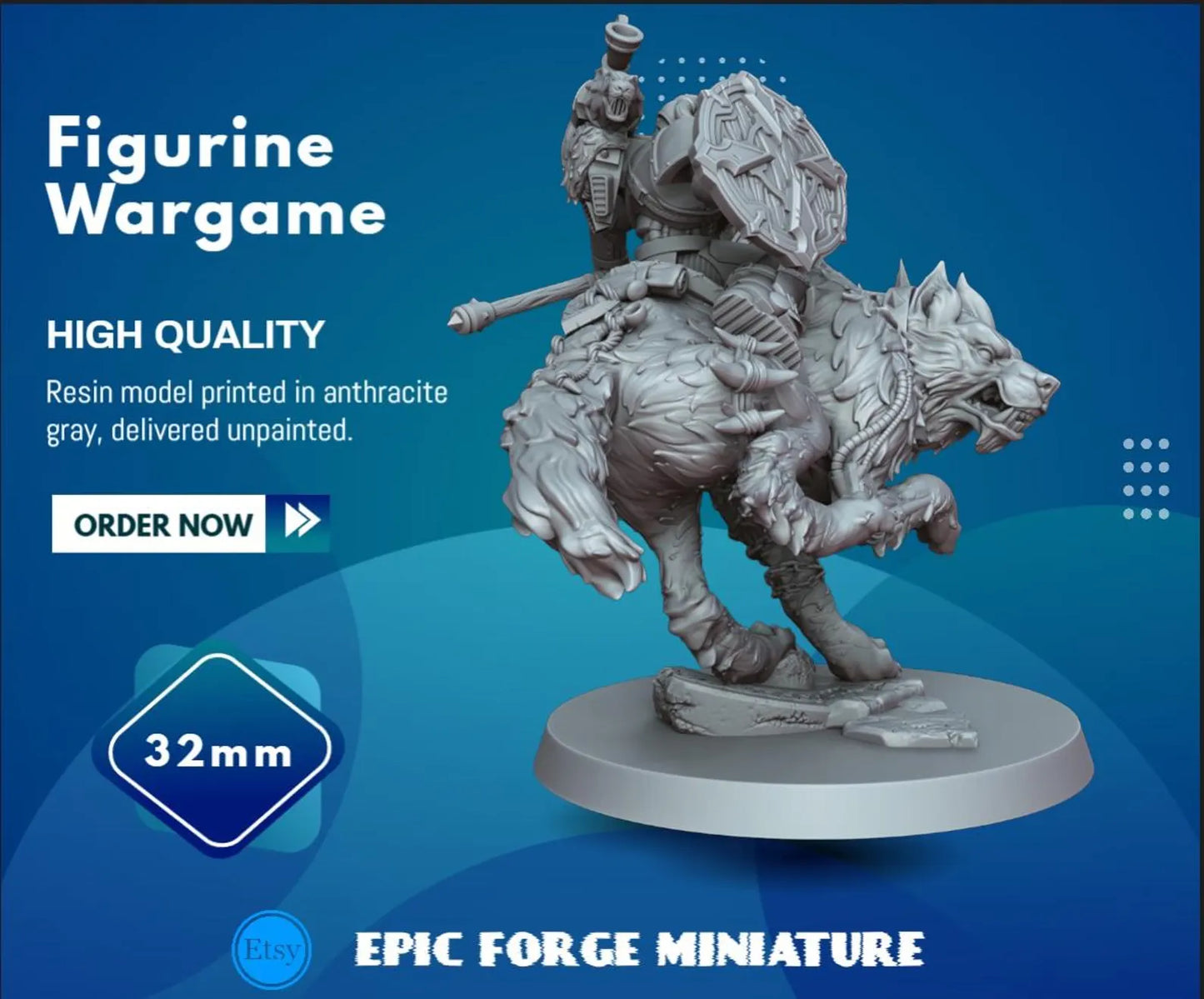 Figurine Storm wolfrider 3 - 32 mm