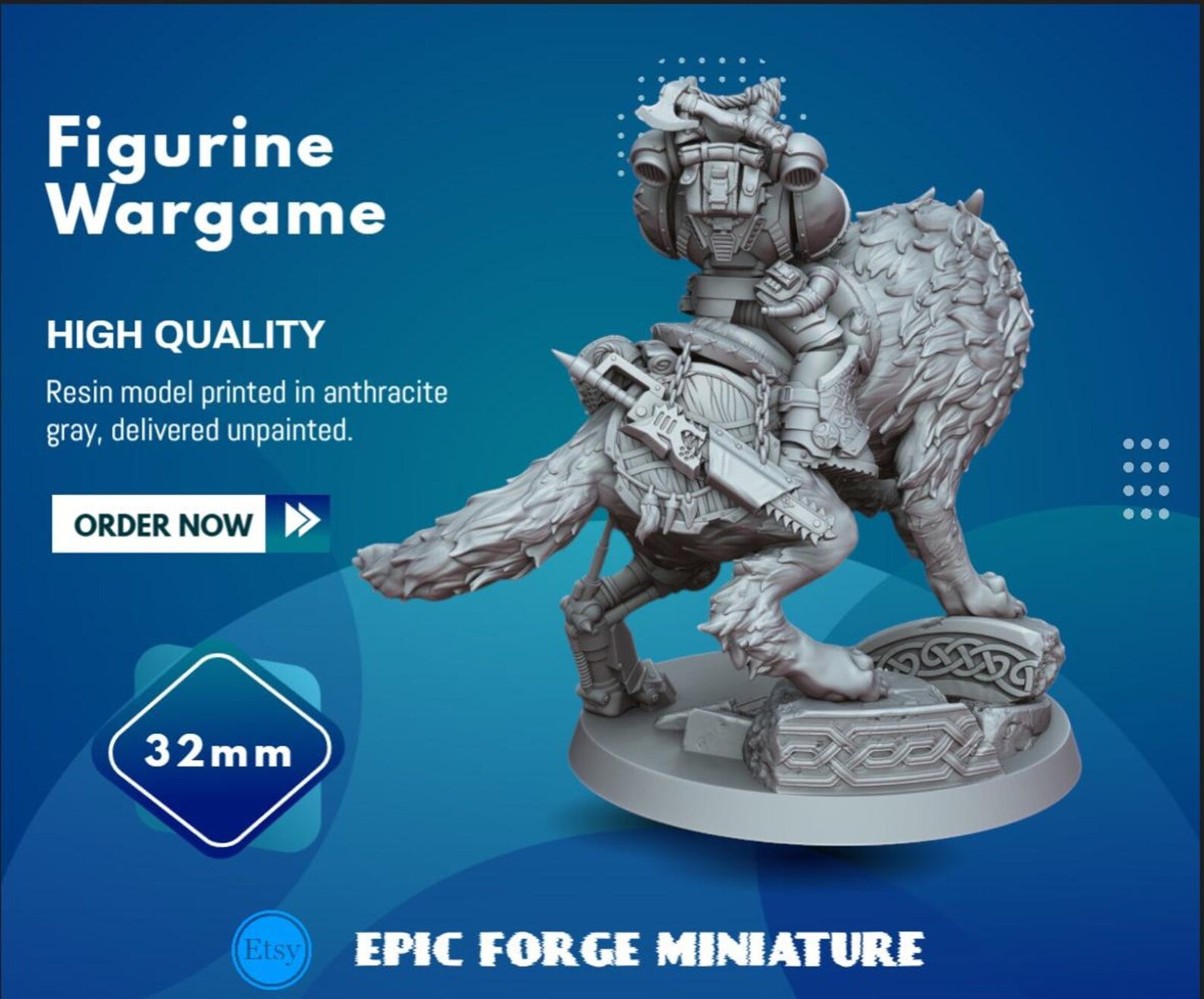 Figurine Storm wolfrider 2 - 32 mm