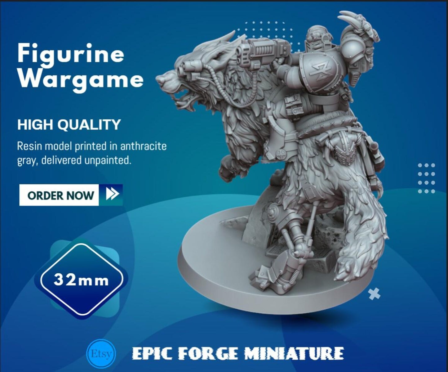 Figurine Storm wolfrider 2 - 32 mm