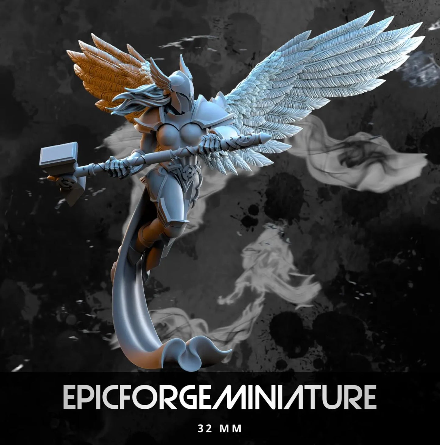 Figurine Stormwolves Valkyries Deux marteaux -  32 mm / Epic Forge Miniatures