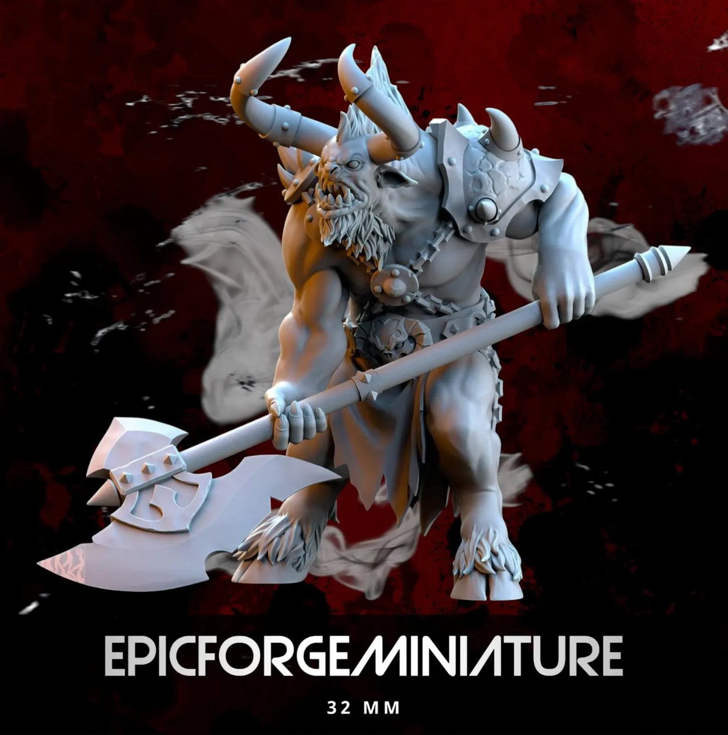 Minotaures avec hache à deux mains - 32 mm