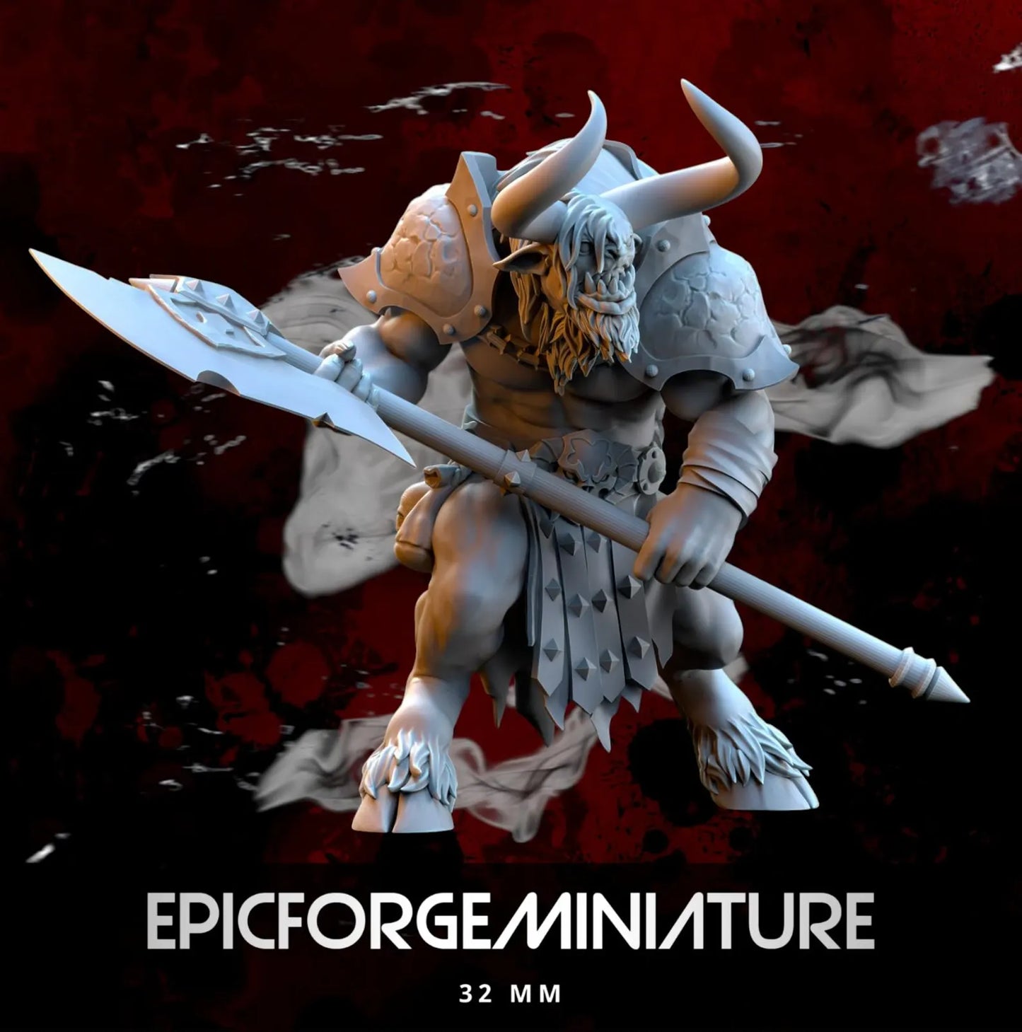 Minotaures avec hache à deux mains - 32 mm