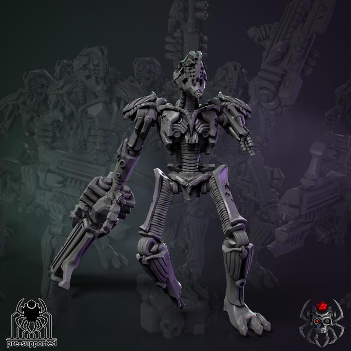 Figurine Wargame Xenos FREEMETAL BORN WARRIOR -  32 mm / Epic Forge Miniatures - EightLegsMiniatures