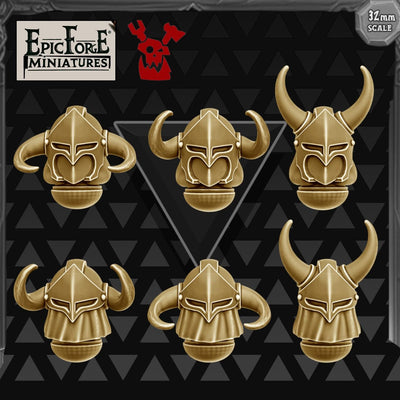 kitbashing Pack x6 Horned Helmets Set (Stormpride Sisters) -  32 mm