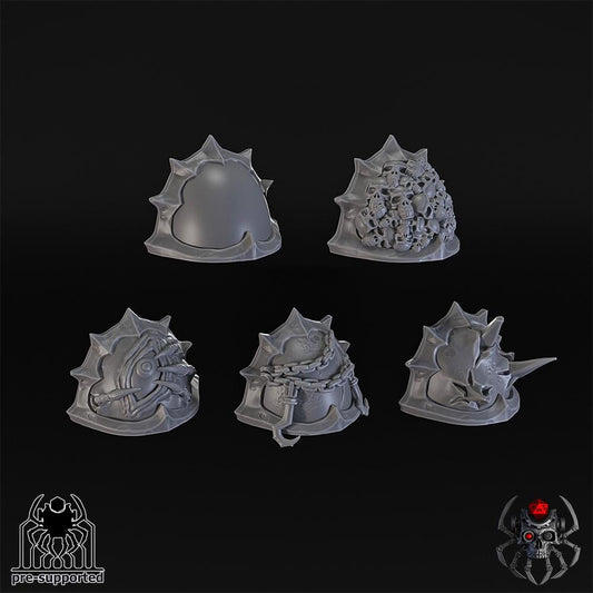 kitbashing Pack x5 Fallen Knights Shoulder Pads Set Vol. 1 -  32 mm / Epic Forge Miniatures