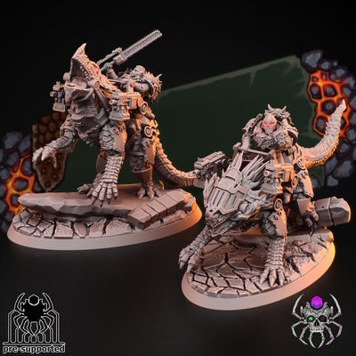 Figurine Flame Lizards Dragon Riders Squad (BuildKit) -  32 mm / Epic Forge Miniatures - EightLegsMiniatures
