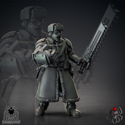 Figurine Wargame Infantry Squad "IceWind" Commander -  32 mm / Epic Forge Miniatures - EightLegsMiniatures