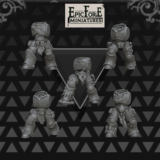 Pack x5 Wargame Space Viking Body Set 1 -  32 mm / Epic Forge Miniatures