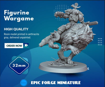 Figurine Storm wolfrider 3 - 32 mm