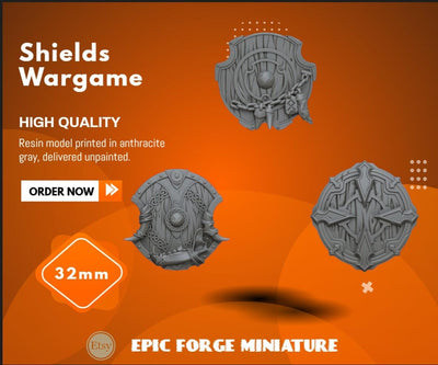 Pack x3 Space Vikings Shields set 1 - 32 mm