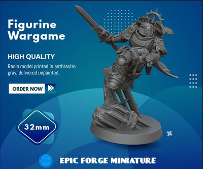 Figurine Crimson Angels Assault Captain - 32 mm
