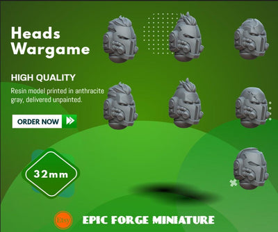 Pack x6 Raiders heads - 32 mm