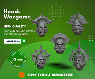 Pack x5 Crimson Angels Heads 3 - 32 mm