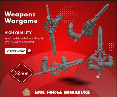 Pack x4 Crimson Angels Sword set - 32 mm