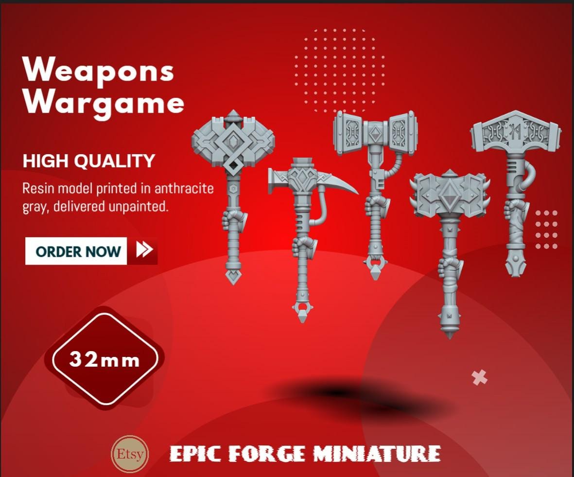 Pack x5 HAMMERS SPACE VIKINGS - 32 mm