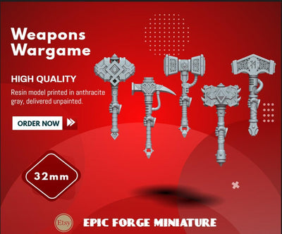 Pack x5 HAMMERS SPACE VIKINGS - 32 mm