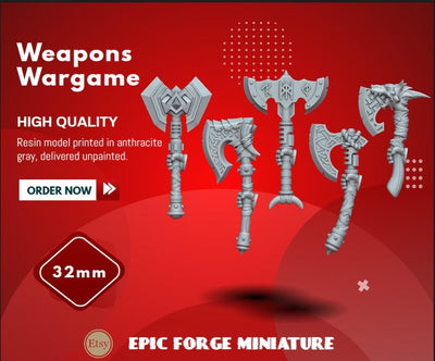 Pack x5 AXE SPACE VIKINGS - 32 mm