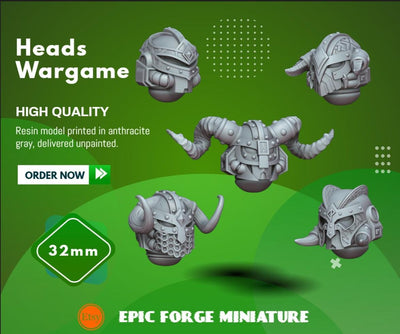 Pack x5 Space Viking Head set 3 - 32 mm