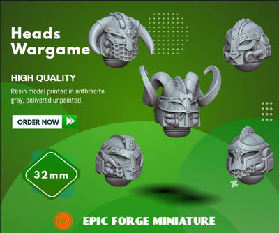 Pack x5 Space Viking Head set 4 - 32 mm