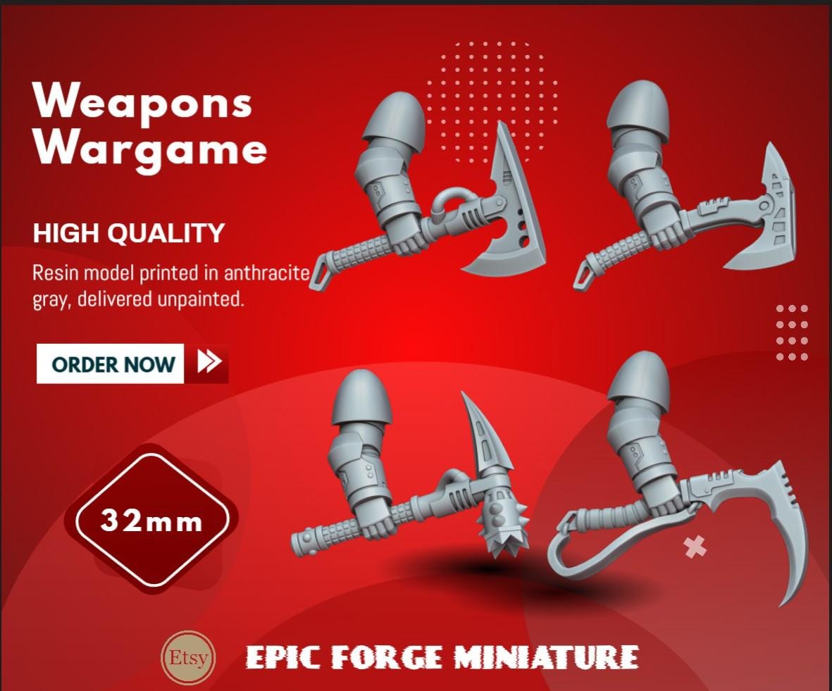 Pack x4 Axe SPACE VIKINGS - 32 mm