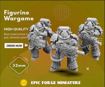 Figurine Flame Lizards Destroyers Squad (BuildKit) -  32 mm / Epic Forge Miniatures - EightLegsMiniatures