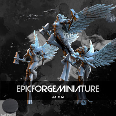 Figurine Stormwolves Valkyries Deux marteaux -  32 mm / Epic Forge Miniatures