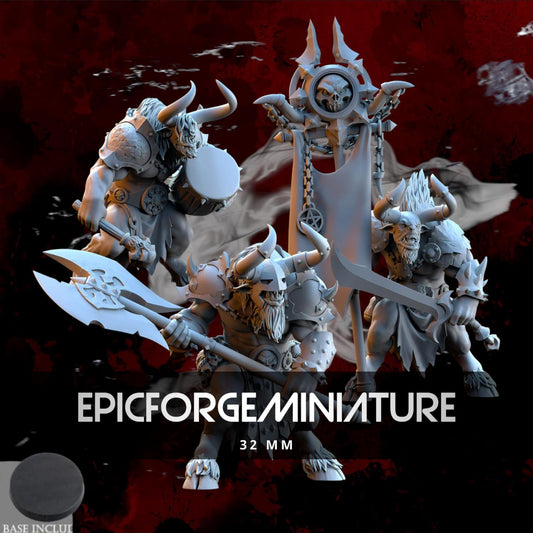 Commandement des Minotaures de Realms of Mayhem - 32 mm