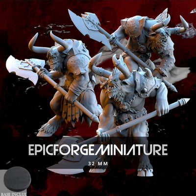 Minotaures avec hache à deux mains - 32 mm