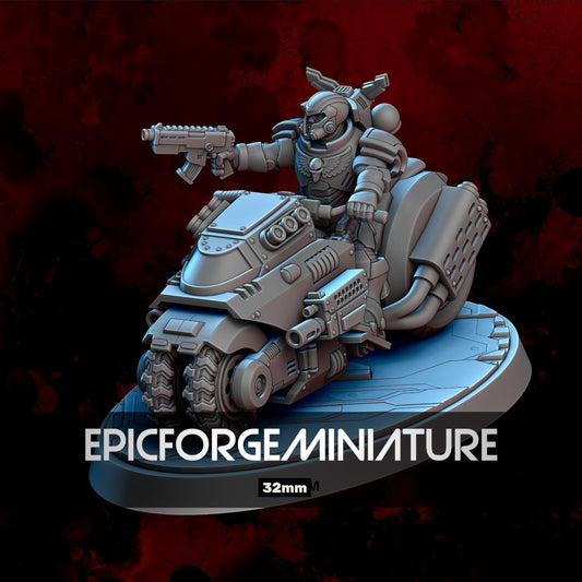 Figurine Wargame Armored Bikers A -  32 mm / Epic Forge Miniatures