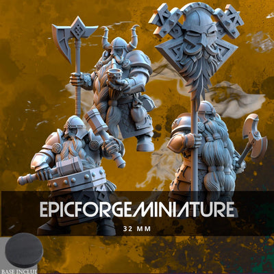 Légion des anciens royaumes nains Groupe de commandement - 32 mm