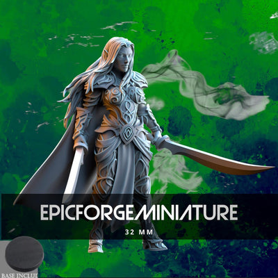 Figurines Lyriel, capitaine des Elfes de Silvermoor - 32 mm