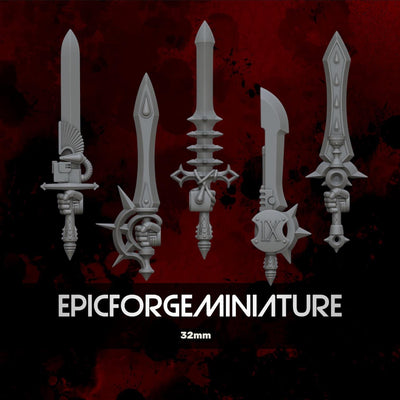 Pack x6 Crimson Angels Swords - 32 mm