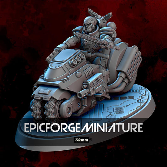 Figurine Wargame Armored Bikers C -  32 mm / Epic Forge Miniatures