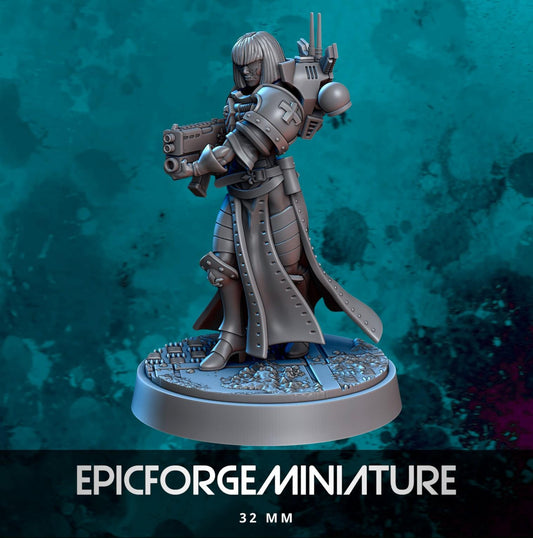 Figurine Wargame Battle-Empowered Sister - C -  32 mm / Epic Forge Miniatures