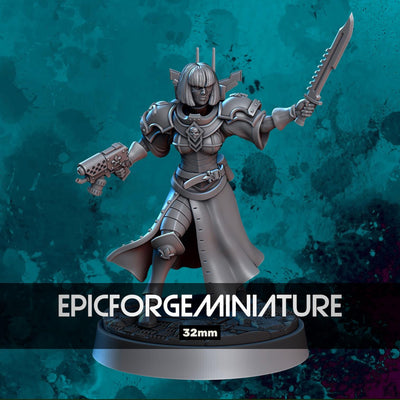 Figurine Wargame Battle-Empowered Sister – F -  32 mm / Epic Forge Miniatures