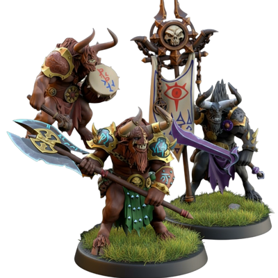 Minotaures avec épée et bouclier - 32 mm