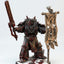Figurine Wargame Flame Lizards Standard Bearer (BuildKit) -  32 mm / Epic Forge Miniatures - EightLegsMiniatures