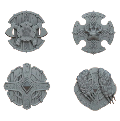Pack x4 Space Vikings Shields set 2 - 32 mm