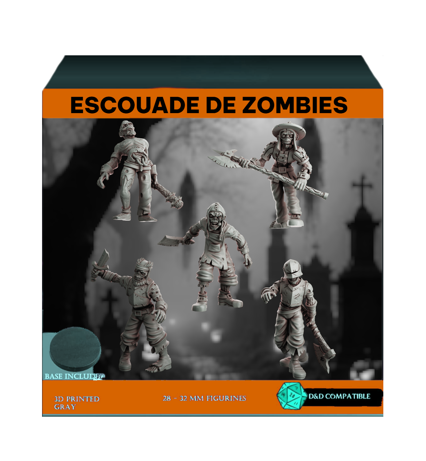 Pack x5 Escouade de zombies 32 mm