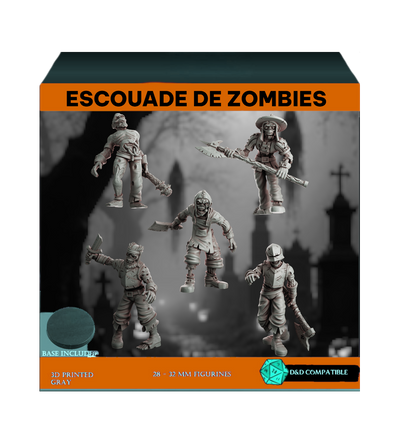 Pack x5 Escouade de zombies 32 mm